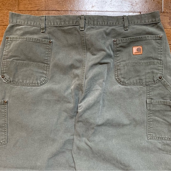 Carhartt B136 Double Front Washed Duck Loose Fit Work Pant 44 X 30 Moss Canvas - Picture 3 of 9